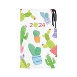 Kalendarz książkowy DESIGN tygodniowy kieszonkowy 2024 czeski - Kaktus