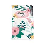 Kalendarz książkowy DESIGN tygodniowy kieszonkowy 2024 czeski - Kwiaty