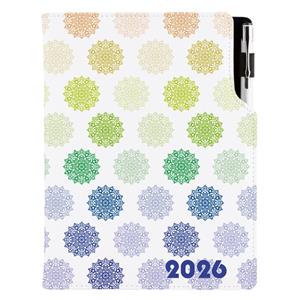 Kalendarz książkowy DESIGN tygodniowy z notesem A5 2026 - Mandala kolorowy