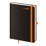 Kalendarz książkowy dzienny A5 2025 Black Orange