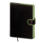 Kalendarz książkowy dzienny B6 2024 Flip - czarny/zielony
