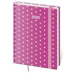 Kalendarz książkowy dzienny B6 2026 Vario - Pink z gumką