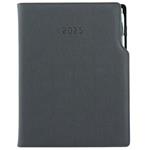 Kalendarz książkowy GEP z długopisem dzienny A4 2025 CZ/SK - szary