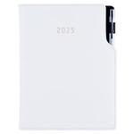 Kalendarz książkowy GEP z długopisem tygodniowy B5 2025 CZ/SK - biały (czarne szwy)