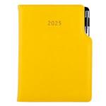 Kalendarz książkowy GEP z długopisem tygodniowy B5 2025 CZ/SK - żółty