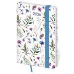 Kalendarz książkowy kieszonkowy tygodniowy 2026 Vario - Wildflowers z gumką