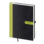 Kalendarz książkowy tygodniowy A5 2025 Bora - czarny/zielony