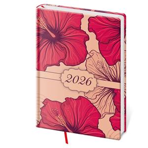 Kalendarz książkowy tygodniowy A5 2026 Vario - Lyra Hibiscus