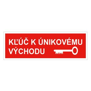 Kľúč k únikovému východu - bezpečnostná tabuľka, plast 1 mm 300x75mm