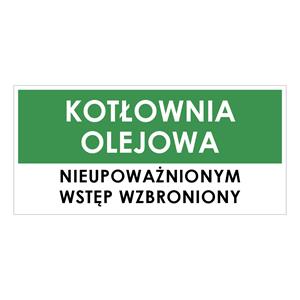 KOTŁOWNIA OLEJOWA, zielony - płyta PVC 2 mm 190x90mm