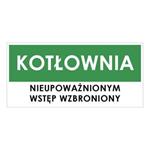 KOTŁOWNIA, zielony - płyta PVC 1 mm 190x90 mm