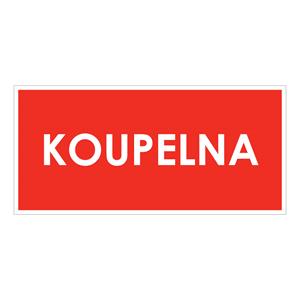 KOUPELNA, červená, plast 2 mm 190x90 mm