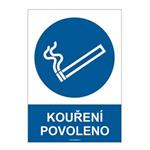 KOUŘENÍ POVOLENO, plast 2 mm, A5