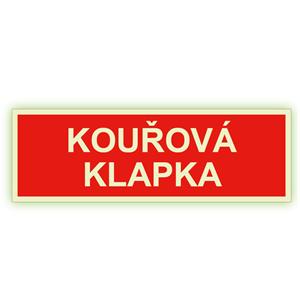 Kouřová klapka - fotoluminiscenční tabulka, plast 2 mm 150x50 mm