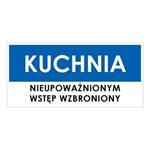 KUCHNIA, niebieski - płyta PVC 2 mm 190x90 mm