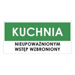 KUCHNIA, zielony - płyta PVC 1 mm 190x90 mm