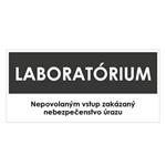 Laboratórium, šedá, samolepka 190x90mm