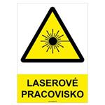 Laserové pracovisko - bezpečnostná tabuľka, samolepka A4