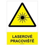 LASEROVÉ PRACOVIŠTĚ - bezpečnostní tabulka, plast A4, 0,5 mm