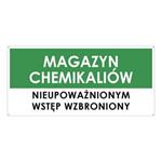 MAGAZYN CHEMIKALIÓW, zielony - płyta PVC 2 mm z dziurkami 190x90 mm