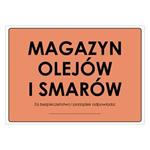 MAGAZYN OLEJÓW I SMARÓW, naklejka 297x210 mm