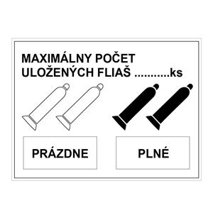 Maximálny počet uložených fliaš, plast 1mm 200x150mm