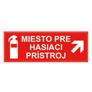 Miesto pre hasiaci prístroj - bezpečnostná tabuľka, plast 1 mm 210x80 mm