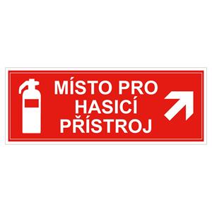 Místo pro hasicí přístroj - bezpečnostní tabulka, plast 1 mm 210x80 mm