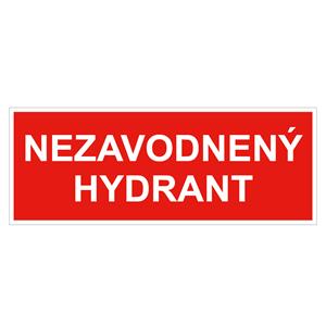 Nezavodnený hydrant - bezpečnostná tabuľka, plast 2 mm 210x80 mm