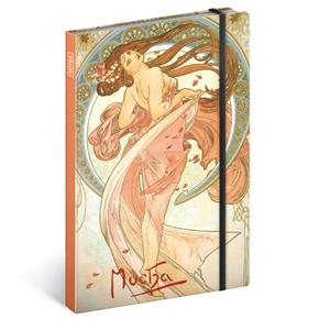 Notatnik liniowany A5 - Alfons Mucha - Taniec