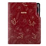 Notes DESIGN A5 kropkowany - bordo - kwiaty