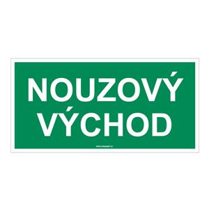 Nouzový východ - bezpečnostní tabulka, plast 1 mm 200x100 mm