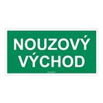 Nouzový východ - bezpečnostní tabulka, plast 2 mm 200x100 mm