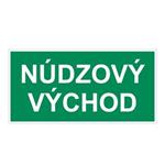 Núdzový východ - bezpečnostná tabuľka, plast 1 mm 400x200 mm