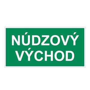 Núdzový východ - bezpečnostná tabuľka, samolepka 400x200 mm