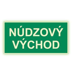 Núdzový východ - fotoluminiscenčná tabuľka, plast 2 mm 300x150 mm