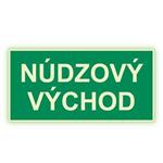 Núdzový východ - fotoluminiscenčná tabuľka, samolepka 300x150 mm