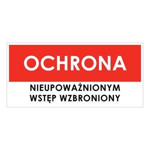 OCHRONA, naklejka 190x90 mm