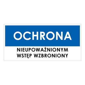 OCHRONA, niebieski - płyta PVC 2 mm 190x90 mm