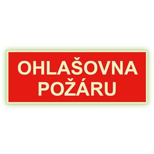 Ohlašovna požáru - fotoluminiscenční tabulka, plast 1 mm 210x80 mm