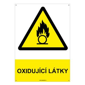 OXIDUJÍCÍ LÁTKY - bezpečnostní tabulka s dírkami, plast A4, 2 mm