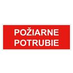 Požiarne potrubie - bezpečnostná tabuľka, plast 2 mm 210x80 mm