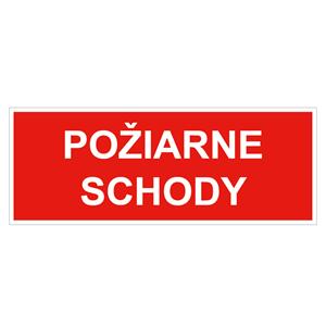 Požiarne schody - bezpečnostná tabuľka, plast 1 mm 210x80 mm