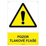 Pozor, tlakové fľaše - bezpečnostná tabuľka s dierkami, plast 2 mm - A4