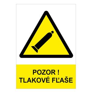 Pozor! Tlakové fľaše, plast 1mm 148x210mm