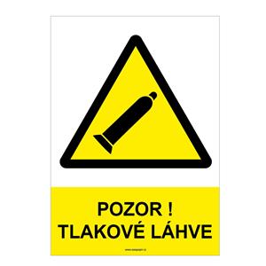 POZOR! TLAKOVÉ LÁHVE, plast 0,5 mm, A4