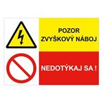 Pozor zvyškový náboj!-Nedotýkaj sa!, kombinácia, samolepka 210x148mm