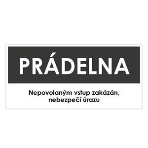 PRÁDELNA, šedá, plast 2 mm 190x90 mm