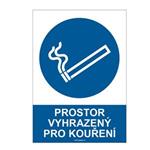 PROSTOR VYHRAZENÝ PRO KOUŘENÍ, plast 2 mm, A5