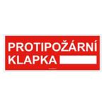 Protipožární klapka - bezpečnostní tabulka, plast 2 mm 210x80 mm